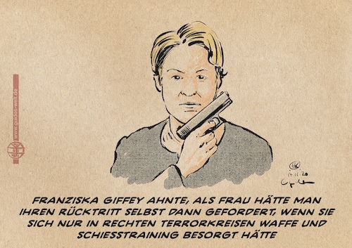 Cartoon: Männergesellschaft (medium) by Guido Kuehn tagged giffey,caffier,nordkreuz,giffey,caffier,nordkreuz
