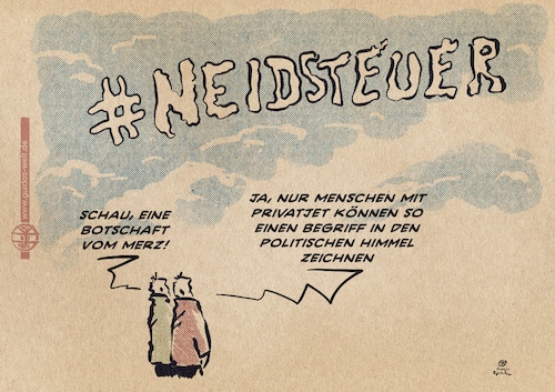 Cartoon: Merz warnt vor Neidsteuer (medium) by Guido Kuehn tagged merz,neidsteuer,steuer,merz,neidsteuer,steuer