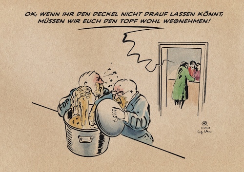 Cartoon: Mietendeckeleien (medium) by Guido Kuehn tagged mietendeckel,cdu,fdp,berlin,mietendeckel,cdu,fdp,berlin
