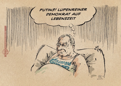 Cartoon: Putin hat lebenslänglich (medium) by Guido Kuehn tagged putin,schröder,duma,russland,putin,schröder,duma,russland