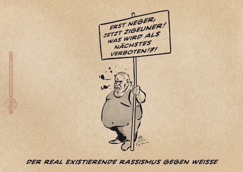 Cartoon: Rassismus gegen Weisse (medium) by Guido Kuehn tagged rassismus,cancel,culture,rassismus,cancel,culture