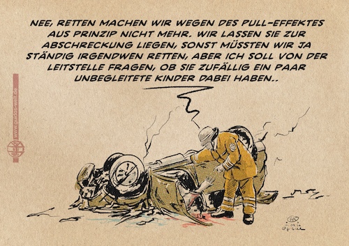 Cartoon: Rettung nach Seehofer (medium) by Guido Kuehn tagged seehofer,moria,flucht,seehofer,moria,flucht
