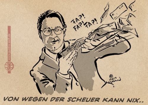 Cartoon: Scheuer (medium) by Guido Kuehn tagged scheuer,csu,maut,untersuchungsausschuss