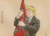 Cartoon: Trump honors the flag (small) by Guido Kuehn tagged trump,confederate,konföderierte,flagge,flag,usa