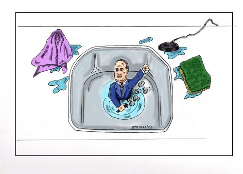 Cartoon: down the drain (medium) by oursoula tagged drain,politics,sink