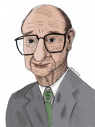 Cartoon: greenspan (medium) by oursoula tagged greenspan