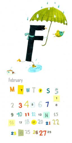 Cartoon: F - is for February (medium) by jenny tagged calendar,2009