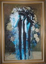 Cartoon: Indiga (small) by joellestoret tagged flower,vase,repainted,blue,figure,female,surreal
