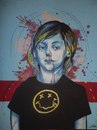 Cartoon: Kurt Cobain (small) by joellestoret tagged kurt,cobain,sharpie,acrylic,blue,face,child,music,nirvana