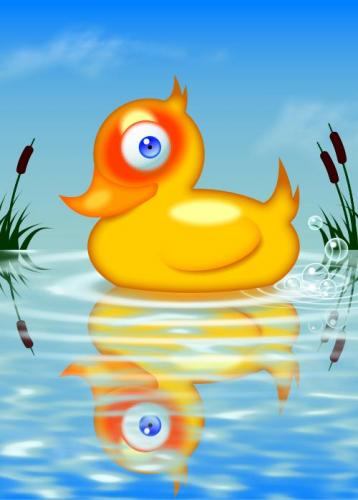 Cartoon: Bubble Quackling (medium) by gnurf tagged gnurf,digital,rubber,duck,bubbles,gas