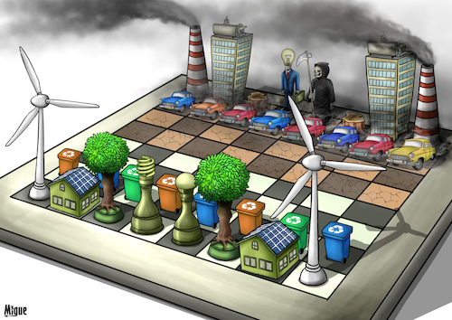 Cartoon: Life or death game (medium) by miguelmorales tagged climate,change,chess,renewable,energy,pollution,carbon,politicians,government,climate,change,chess,renewable,energy,pollution,carbon,politicians,government