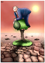 Cartoon: Desertification (small) by miguelmorales tagged desertification,drough,landscape,rich,politicians,money,global,warming,trees