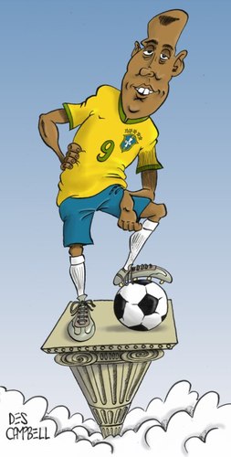 Cartoon: Gooooooooooooool - Ronaldo! (medium) by campbell tagged caricature,football,brazil,ronaldo