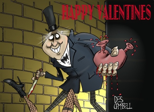 Cartoon: Oh! You wanted MY heart? (medium) by campbell tagged jack,the,ripper,valentine,heart