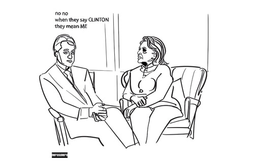 Cartoon: Bill and Hilary (medium) by nerosunero tagged bill,hilary,clinton,american,elections,family