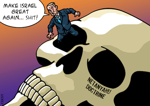 Cartoon: Netanyahu doctrine (medium) by Enrico Bertuccioli tagged netanyahu,benjaminnetanyahu,israel,palestine,gaza,israelipalestinianconflict,gazastrip,hamas,middleeast,middleeastcrisis,netanyahudoctrine,warcrime,political,politicalcartoons,editorialcartoon,netanyahu,benjaminnetanyahu,israel,palestine,gaza,israelipalestinianconflict,gazastrip,hamas,middleeast,middleeastcrisis,netanyahudoctrine,warcrime,political,politicalcartoons,editorialcartoon
