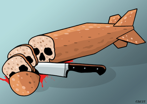 Cartoon: War food (medium) by Enrico Bertuccioli tagged war,worldwar,food,lackoffood,foodshortage,starvation,warcrime,humanbeings,political,politicalcartoons,editorialcartoon,war,worldwar,food,lackoffood,foodshortage,starvation,warcrime,humanbeings,political,politicalcartoons,editorialcartoon