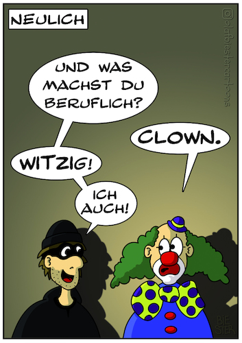 Cartoon: Beruflich Clown (medium) by Olaf Biester tagged clown,dieb,beruf