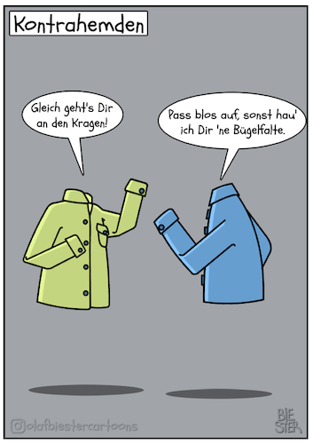 Cartoon: Kontrahemden (medium) by Olaf Biester tagged kontra