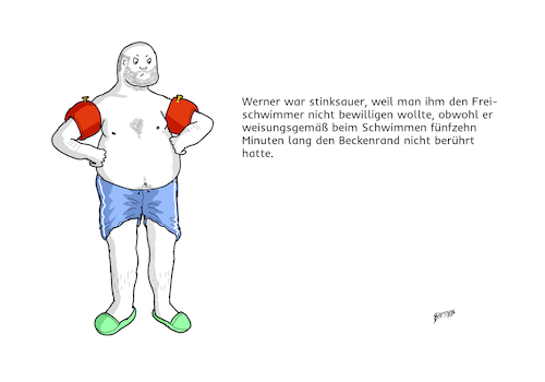 Cartoon: Freischwimmer (medium) by Birtoon tagged freischwimmer
