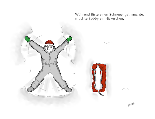 Cartoon: Schneeengel (medium) by Birtoon tagged schneeengel