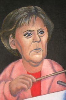 Cartoon: Dirigent Frau Merkel (medium) by Cassou tagged politics,angela,merkel,famous,people,international,economy