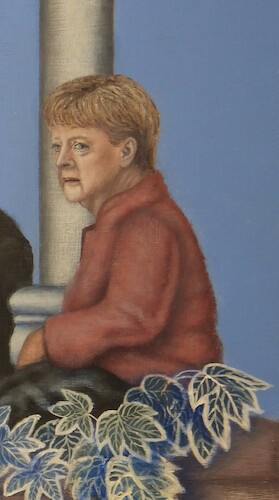 Cartoon: Frau Merkel aux Champs Elysees (medium) by Cassou tagged kanzlerin,merkel,deutschland