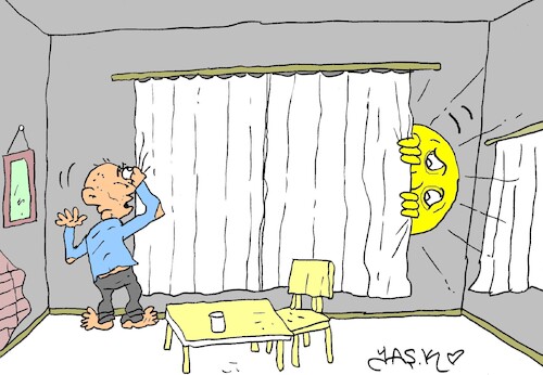 Cartoon: a moment ago (medium) by yasar kemal turan tagged moment,ago