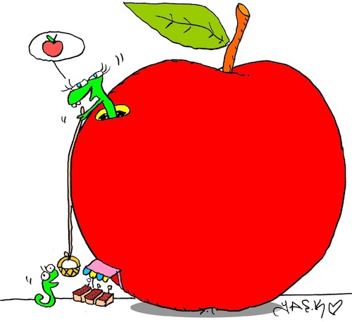 Cartoon: apple crisis (medium) by yasar kemal turan tagged apple,crisis