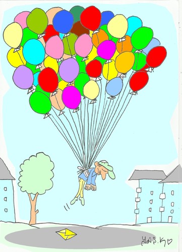 Cartoon: balloons-seller (medium) by yasar kemal turan tagged seller,balloon,suicide