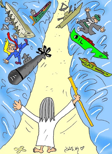 Cartoon: Hormuz (medium) by yasar kemal turan tagged by,leaps,and,bounds