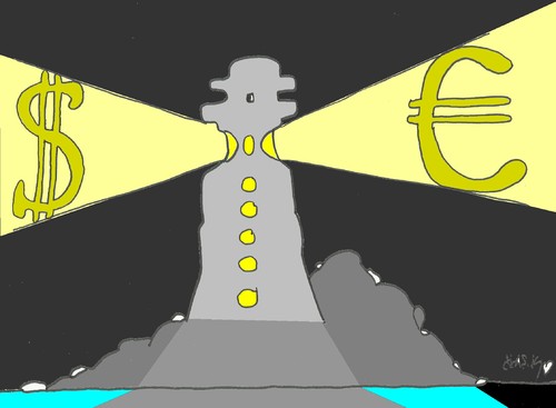 Cartoon: case of a lighthouse (medium) by yasar kemal turan tagged corruption,money,dollar,euro,lighthouse,case
