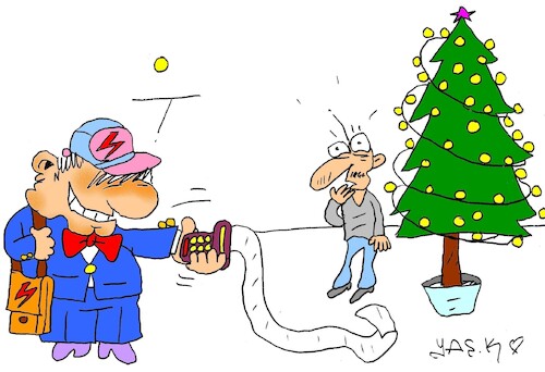 Cartoon: christmas bill (medium) by yasar kemal turan tagged christmas,bill