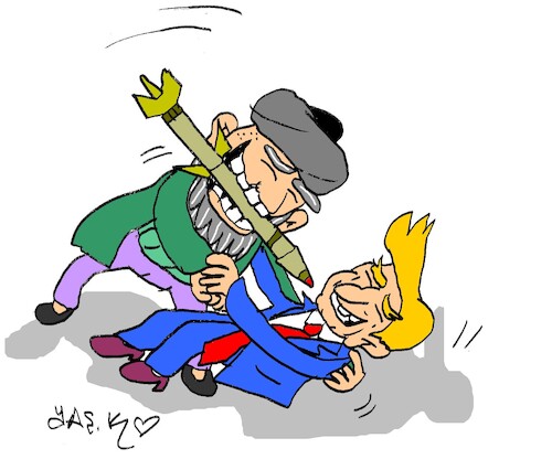 Cartoon: deadly dance (medium) by yasar kemal turan tagged crazy,game