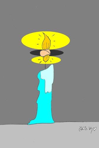 Cartoon: dim light (medium) by yasar kemal turan tagged candle,dim,light,node