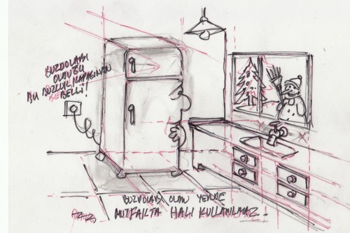 Cartoon: Öktemer Köksal (medium) by yasar kemal turan tagged assistance,drawing