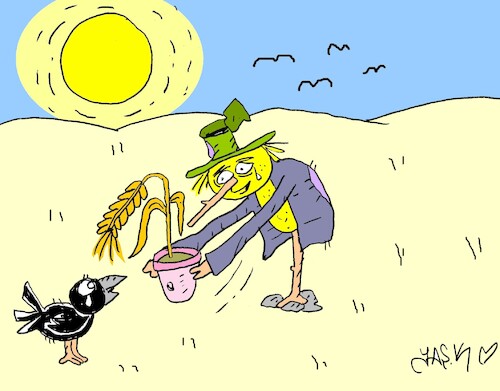 Cartoon: end of harvest (medium) by yasar kemal turan tagged end,of,harvest
