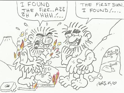 Cartoon: FIRST BURN (medium) by yasar kemal turan tagged burn,first