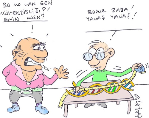 Cartoon: gene engineering (medium) by yasar kemal turan tagged gene,engineering