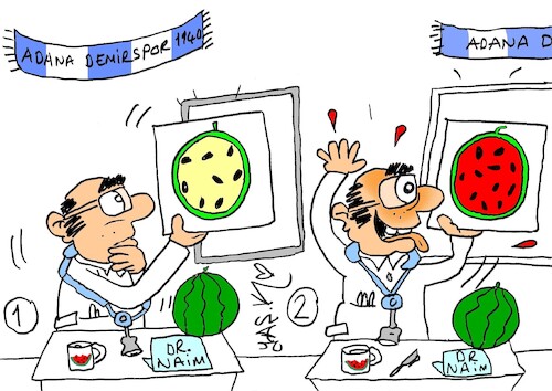 Cartoon: guaranteed watermelon selection (medium) by yasar kemal turan tagged guaranteed,watermelon,selection