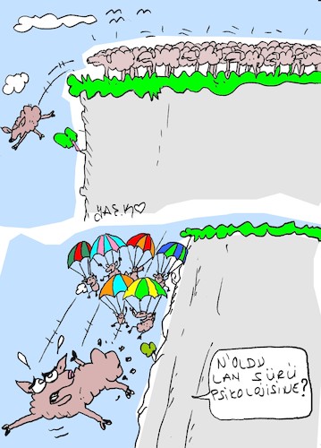 Cartoon: herd psychology (medium) by yasar kemal turan tagged herd,psychology
