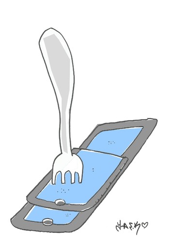 Cartoon: iphone 7 plus-consume (medium) by yasar kemal turan tagged iphone,plus,consume