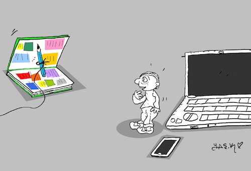 Cartoon: last book (medium) by yasar kemal turan tagged last,book