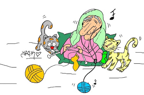Cartoon: love of music (medium) by yasar kemal turan tagged love,of,music