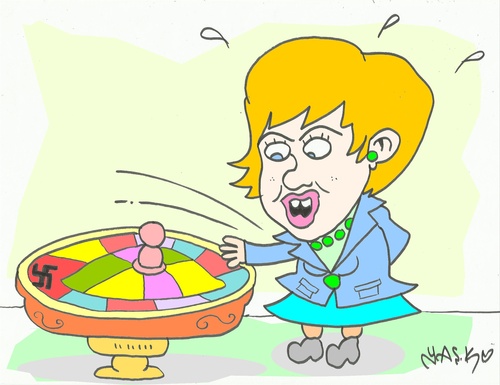 Cartoon: merkel chance (medium) by yasar kemal turan tagged racism,swastika,chance,in,merkel