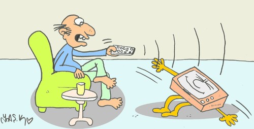 Cartoon: metriks (medium) by yasar kemal turan tagged metriks,tv,control,signal