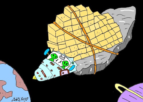 Cartoon: new pyramid (medium) by yasar kemal turan tagged new,pyramid