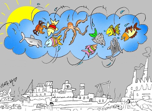 Cartoon: new sea (medium) by yasar kemal turan tagged new,sea