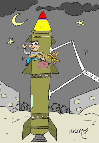 Cartoon: Night refugee (medium) by yasar kemal turan tagged night,refugee