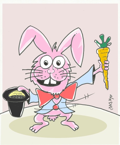 Cartoon: perception (medium) by yasar kemal turan tagged perception,rabbit,carrots,love,magic